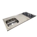 Ver imagem 3 de Pia Fogão Gás 2 bocas Fabrinox120x55cm, cuba esquerda, válvula e sifão
