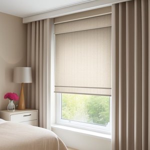 Persiana Rolô Blackout Duna Bege - Requinte Pinpoint 1,38m até 1,63m 2,2m até 2,49m