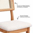 Ver imagem 3 de Mesa Jantar 2m 6 Lugares Tampo Barril MDF Tela Palha e Tecido Bouclé Cinamomo e Freijó com Cesare