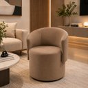 Ver imagem 1 de Poltrona Orgânica Veludo Luxuoso Design Sala Recepção Confortável e Elegante Cappuccino