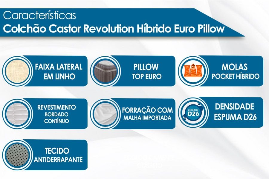 Colchão Casal Castor Revolution Pocket Hibrido 138x188x27 - 4