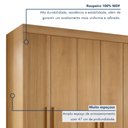 Ver imagem 2 de Guarda Roupa Casal 6 Portas 2 Gavetas 100% MDF Norten Marrom/Cinamomo
