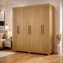 Ver imagem 1 de Guarda Roupa Casal 6 Portas 2 Gavetas 100% MDF Norten Marrom/Cinamomo