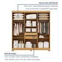 Ver imagem 5 de Guarda Roupa Casal 6 Portas 2 Gavetas 100% MDF Norten Marrom/Cinamomo