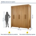 Ver mais imagens de Guarda Roupa Casal 6 Portas 2 Gavetas 100% Mdf Norten