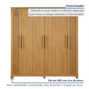 Ver imagem 3 de Guarda Roupa Casal 6 Portas 2 Gavetas 100% MDF Norten Marrom/Cinamomo