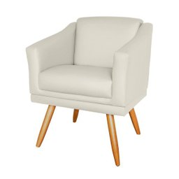 Kit 12 Poltronas Decorativa Valentina Sala Recepção Escritório Corino Bege Nude - 2