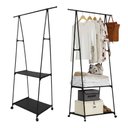 Ver imagem 1 de Rack de Roupas Arara Sapateira Cabideiro Closet Prateleira Guarda Roupa Movel Rodas Aberto Atelie Qu