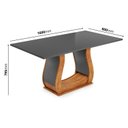 Ver imagem 3 de Mesa de Jantar 6 Lugares Retangular Tampo de MDP Buenos Aires Cinza/Mel