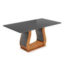 Ver imagem 1 de Mesa de Jantar 6 Lugares Retangular Tampo de MDP Buenos Aires Cinza/Mel