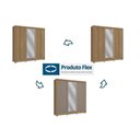 Ver imagem 4 de Guarda Roupa Casal 3 Portas de Correr (1 C/ Espelho) e 2 Gavetas C/ Pés Cb01m570 Flex Canela/canela