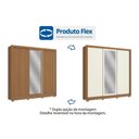 Ver imagem 5 de Guarda Roupa Casal 3 Portas de Correr (1 C/ Espelho) e 2 Gavetas C/ Pés Cb01m570 Flex Canela/canela