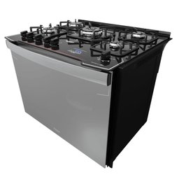 Fogão de Embutir 5 Bocas Preto com Frente Espelhada e Timer Digital Dako Diplomata Grill Style - 6