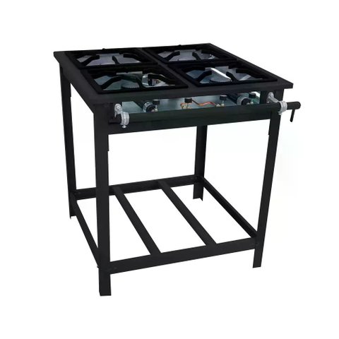 Fogão Industrial 4 Bocas 30x30 Linha Vulcão Alta Pressão Venâncio VAP4
