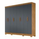 Ver imagem 3 de Guarda Roupa Roupeiro Casal Diplomata Freijó Cinza 8 Portas 4 Gavetas Moval