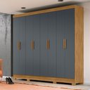 Ver imagem 1 de Guarda Roupa Roupeiro Casal Diplomata Freijó Cinza 8 Portas 4 Gavetas Moval