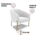 Ver imagem 3 de Sofá Namoradeira e Poltrona Pé Ferro Dourado Stella Bouclê D03 - D’Rossi