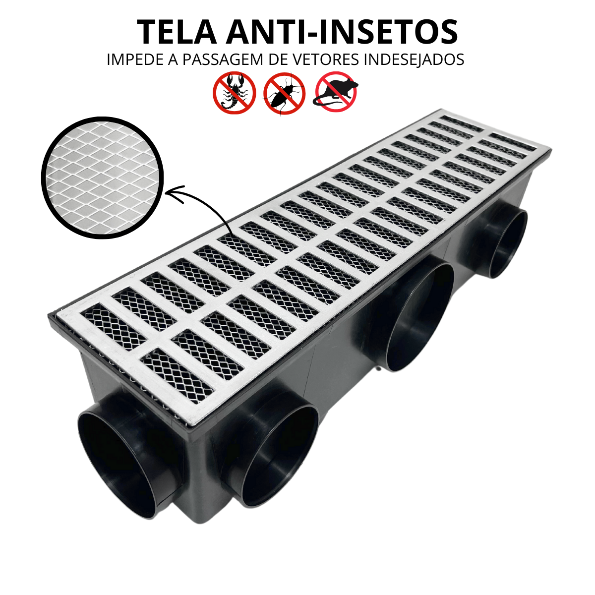 Ralo Externo 15x50 Anti Escorpião com Coletor de 11 Saídas - 5