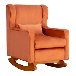 Poltrona Balanço Aurora Veludo Cores - DS Estofados Poltrona Aurora Terracota - 1