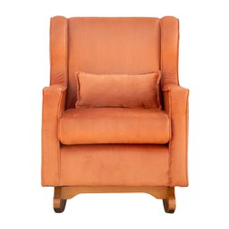 Poltrona Balanço Aurora Veludo Cores - DS Estofados Poltrona Aurora Terracota - 3