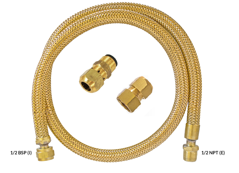 Mangueira Flexível Cobre Tombak Gás Fogão Cooktop 3 metros + 2