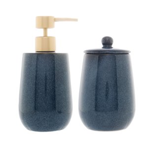 Conjunto 2 Peças para Banheiro de Cerâmica Reactive Azul - Lyor