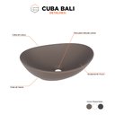 Ver imagem 2 de Cuba Para Banheiro em Louça Bali Marrom Fosco - Cozimax