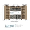 Ver imagem 4 de Cozinha Lavinia 11 Peças com Cristaleira Aéreo de Vidro e Canto Imperial Fume J Carvalho