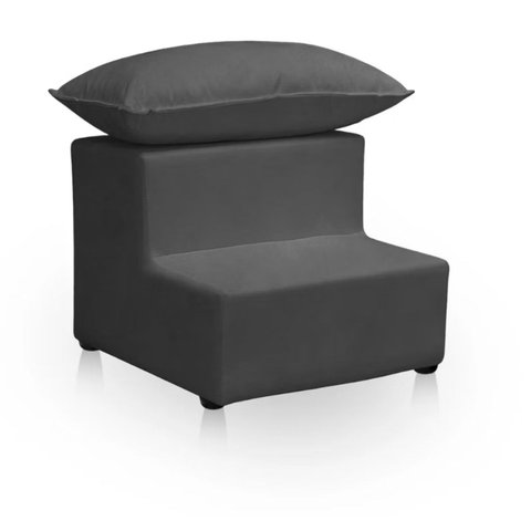Escada Maca Estética com 2 Degraus com Almofada Estofada em Veludo 26cm:Grafite