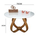Ver imagem 3 de Mesa de Centro Cebola Redonda MDF Vidro Madeira 70cm Branco Decoraper
