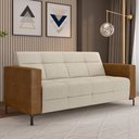 Ver imagem 2 de Sofá 3 Lugares Sala Living Industrial 200cm Senna K01 Couríssimo Whisky Linho Champanhe - Lyam Decor