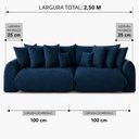 Ver imagem 4 de Sofá Retrátil 4 Lugares Veludo Armani 2,50 Mts Azul