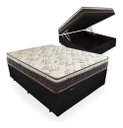 Ver imagem 1 de Cama Box Baú Casal Conforto Sintético Preto + Colchão Casal Conforto Espuma D23 Com EPS 16x138x188