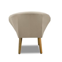 Kit 2 Poltronas Para Sala Decorativa Milena Veludo Bege Adonai Estofados - 5