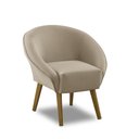 Ver imagem 3 de Kit 2 Poltronas Para Sala Decorativa Milena Veludo Bege Adonai Estofados