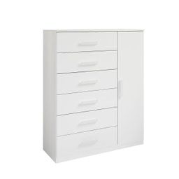 Cômoda Sapateira Multiuso Reforçada 1 Porta 6 Gavetas Branco - 2