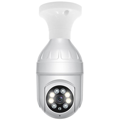 Lâmpada com Câmera Satellite a-CAM8101 Smart Wi-Fi 360 Graus Panorâmica Visão Noturna Full HD Branco