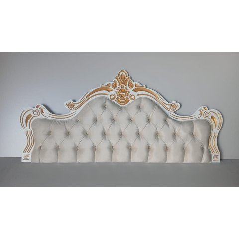 Cabeceira Entalhada Capitonê p/ Cama Box King Veludo - Jl