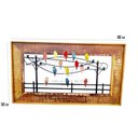 Ver imagem 1 de Quadro de Parede Decorativo Pássaros Postes Moldura Madeira Demolição Decoração