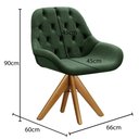 Ver imagem 5 de Poltrona Lua Capitonê Giratória Veludo Verde 270 Bella Decor