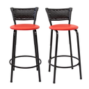 Ver imagem 1 de Kit 2 Banquetas para Balcão Cozinha Gourmet Junco Preto Bancada Ilha Banco 60cm Itagold