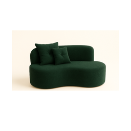 Conjunto Decorativo 02 Poltronas + Sofá Curvo Orgânico Nature Gaia Suede Verde - Montanaris Decor - 2