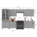 Ver imagem 4 de Armário de Cozinha Modulada Completa Fidelitá Nara 100% MDF 6 Peças 360cm 16 Portas 2 Gavetas sem