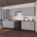 Ver imagem 1 de Armário de Cozinha Modulada Completa Fidelitá Nara 100% MDF 6 Peças 360cm 16 Portas 2 Gavetas sem