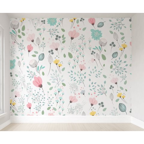 Papel de parede ursinho balões infantil para quarto de bebê M² PP72