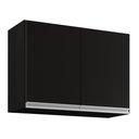 Ver imagem 1 de Armário Aéreo 80cm 2 Portas Califórnia Preto - Lumil Móveis
