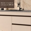 Ver imagem 6 de Balcão de Cozinha Gabinete Pia 150cm 3 Portas 1 Gaveta Suspenso Milano Multimóveis MP2416 Vanilla