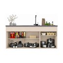 Ver imagem 4 de Balcão de Cozinha Gabinete Pia 150cm 3 Portas 1 Gaveta Suspenso Milano Multimóveis MP2416 Vanilla