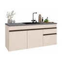 Ver imagem 1 de Balcão de Cozinha Gabinete Pia 150cm 3 Portas 1 Gaveta Suspenso Milano Multimóveis MP2416 Vanilla