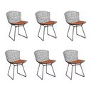 Ver imagem 1 de Kit 6 Cadeiras Bertoia Preta com Assento Cobre